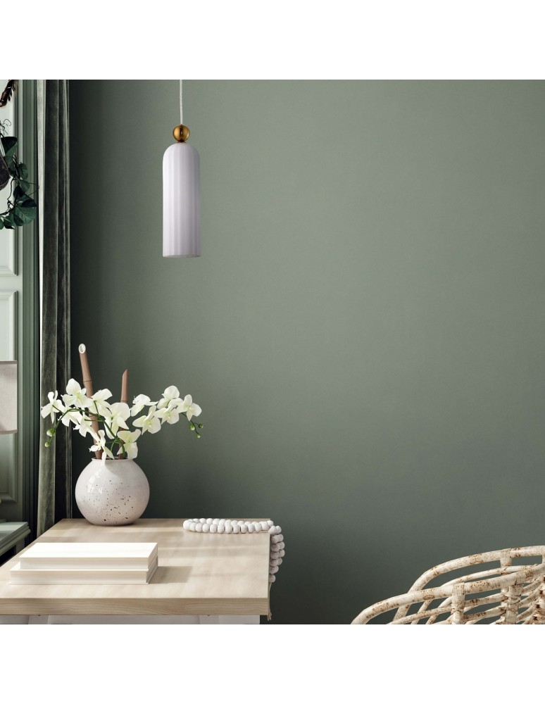 Single pendant lamps - Light Prestige Piega pendant lamp E14 1x40W white/gold LP-939/1P white - product kolory-swiatla.pl 3