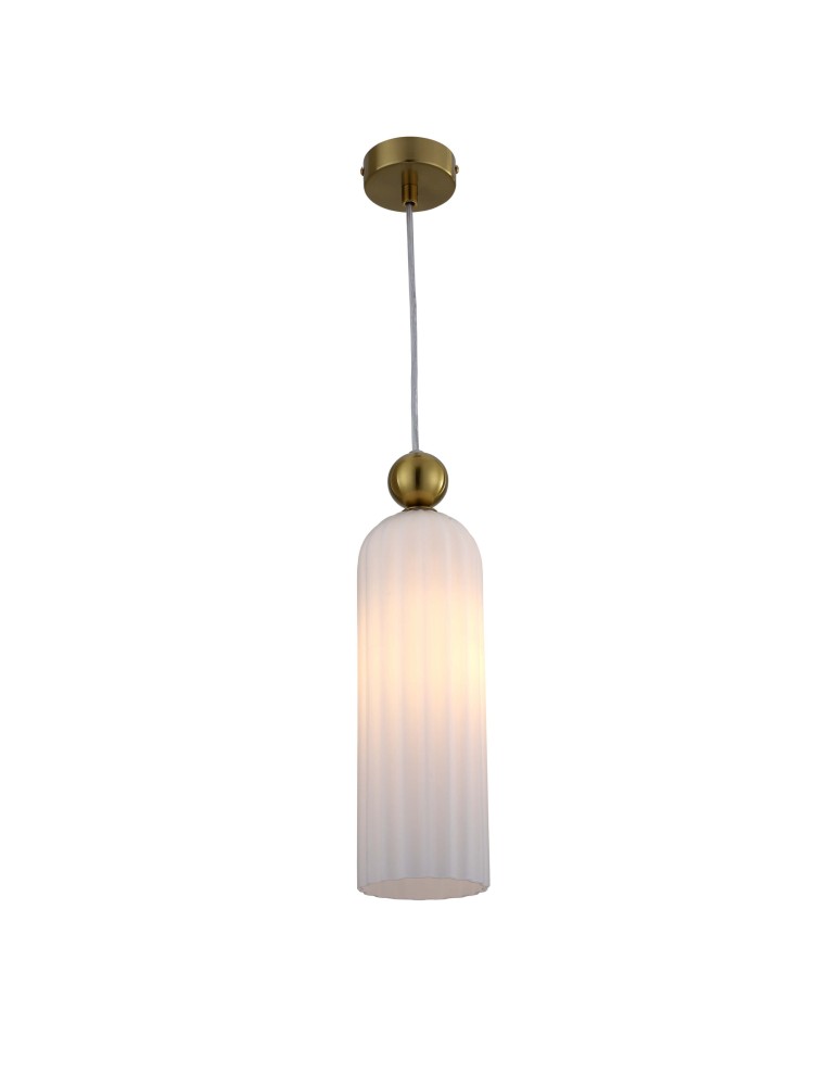 Single pendant lamps - Light Prestige Piega pendant lamp E14 1x40W white/gold LP-939/1P white - product kolory-swiatla.pl 8