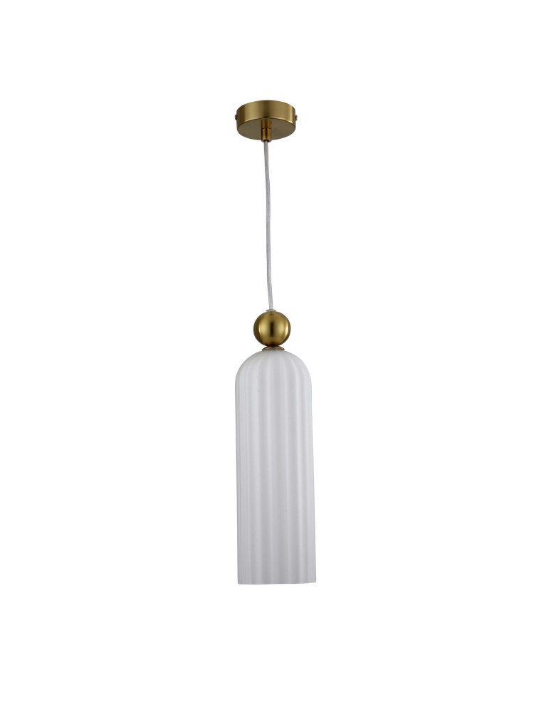 Single pendant lamps - Light Prestige Piega pendant lamp E14 1x40W white/gold LP-939/1P white - product kolory-swiatla.pl 9