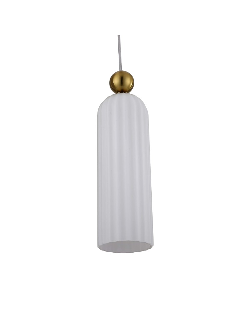 Single pendant lamps - Light Prestige Piega pendant lamp E14 1x40W white/gold LP-939/1P white - product kolory-swiatla.pl 10