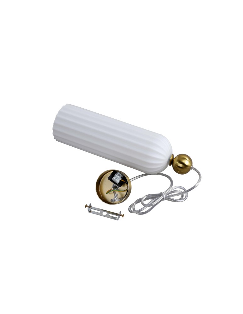 Single pendant lamps - Light Prestige Piega pendant lamp E14 1x40W white/gold LP-939/1P white - product kolory-swiatla.pl 11