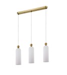 Pendant lamps on a strip - Light Prestige Piega pendant lamp E14 3x40W white/gold LP-939/3L white - product 1