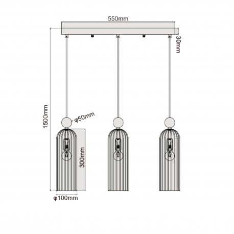 Light Prestige Piega Lampa wisząca E14 3x40W biały/złoty LP-939/3L white