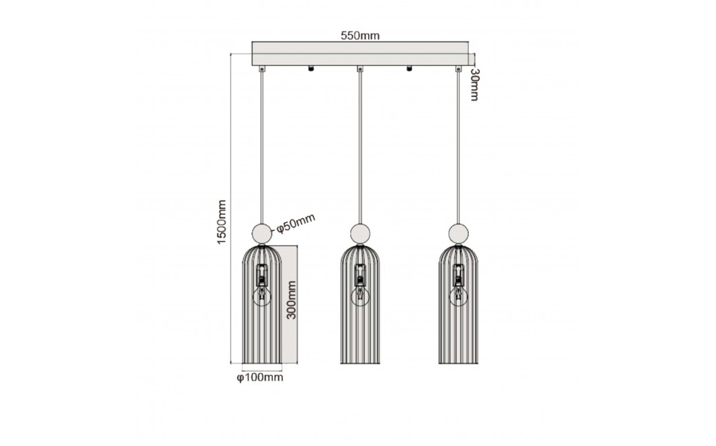 Light Prestige Piega Lampa wisząca E14 3x40W biały/złoty LP-939/3L white