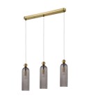 Pendant lamps on a strip - Light Prestige Piega 3x40W smoked/golden E14 pendant lamp LP-939/3L smoked - product 1