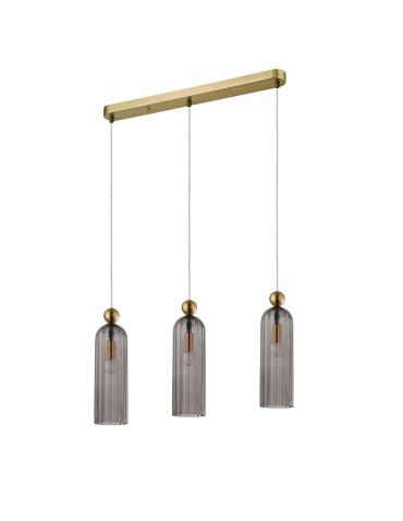 Light Prestige Piega 3x40W smoked/golden E14 pendant lamp LP-939/3L smoked