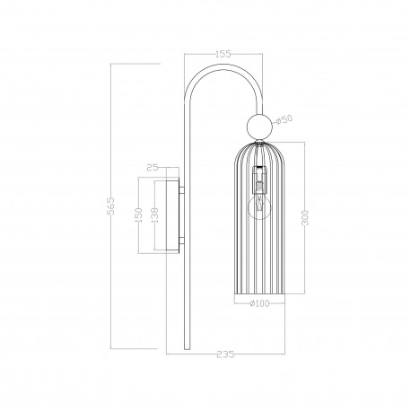 Light Prestige Piega Kinkiet E14 1x40W dymny/złoty LP-939/1W smoked