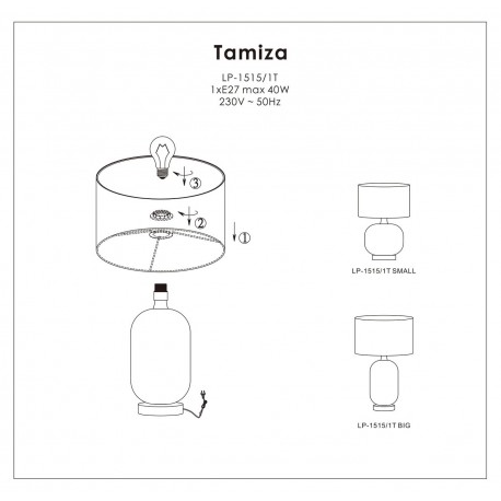 Light Prestige Tamiza biurkowa mała 1xE27 LP-1515/1T small