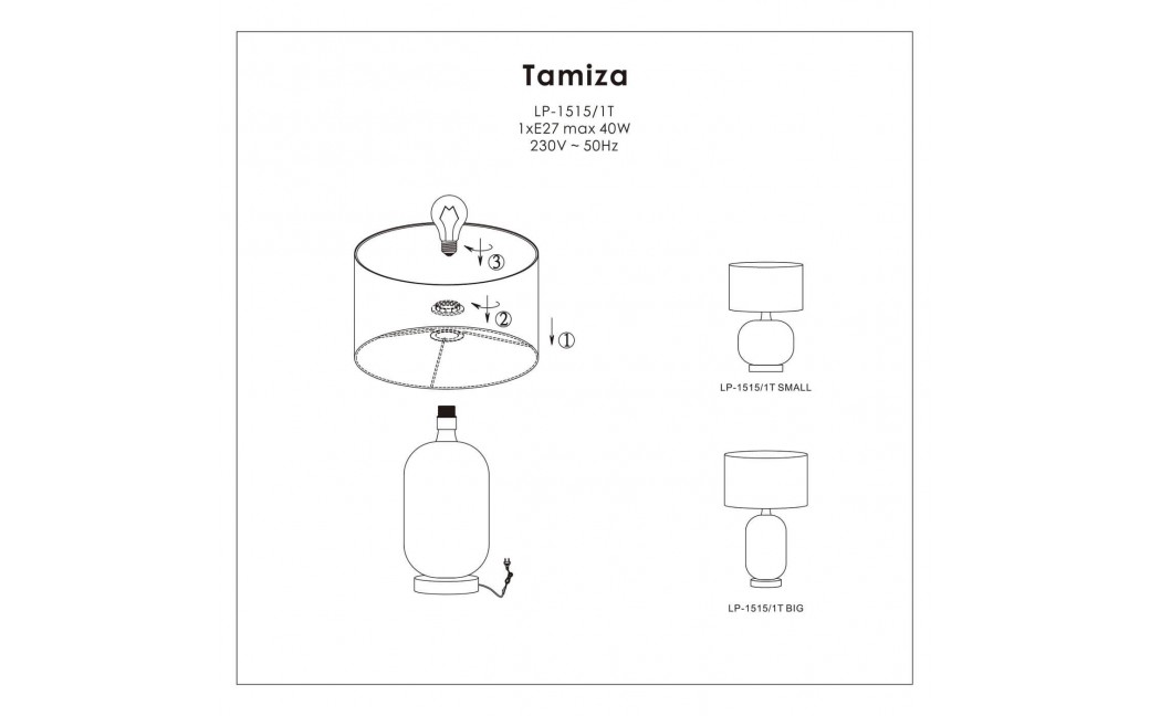 Light Prestige Tamiza biurkowa duża 1xE27 LP-1515/1T big