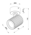 Spotlight ceiling lamps - Light Prestige Tokio 1 spot white 1xGU10 LP-787/1WS WH - product 4