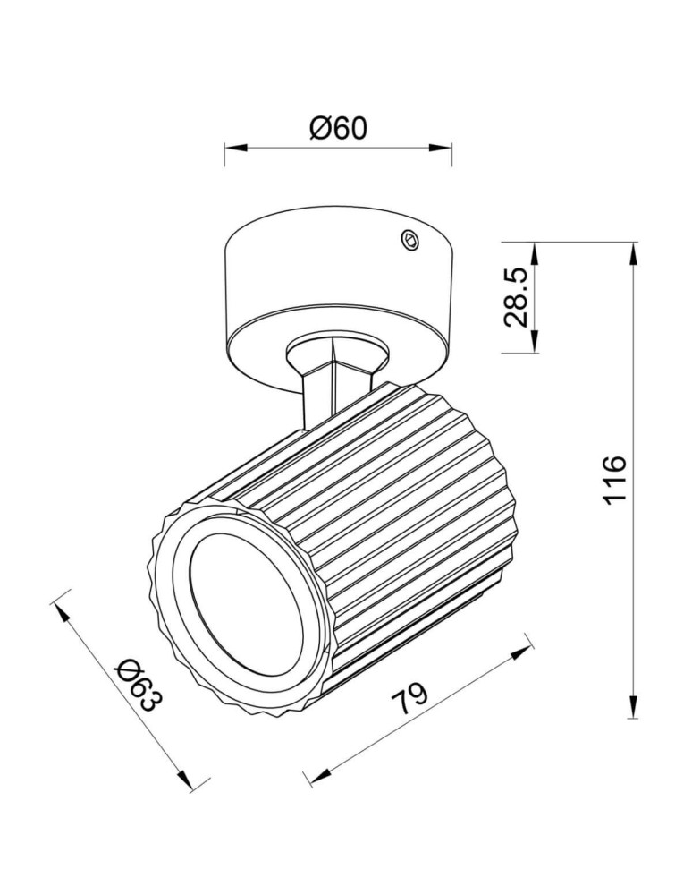 Spotlight ceiling lamps - Light Prestige Tokio 1 spot black 1xGU10 LP-787/1WS BK - product kolory-swiatla.pl 4