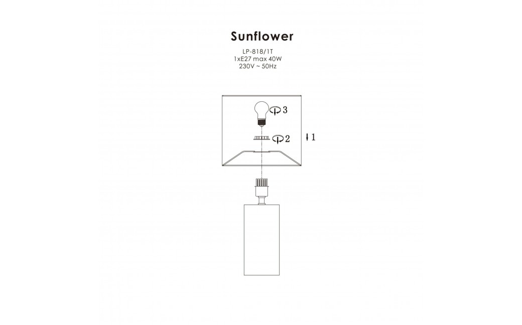 Light Prestige Sunflower biurkowa czarna 1xE27 LP-818/1T BK