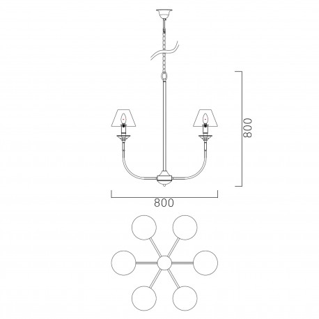 Light Prestige Glamour 6 wisząca 6xE14 LP-979/6P