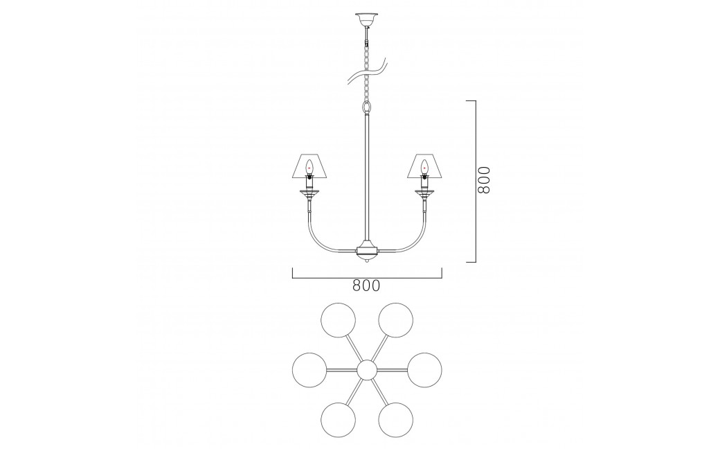 Light Prestige Glamour 6 wisząca 6xE14 LP-979/6P