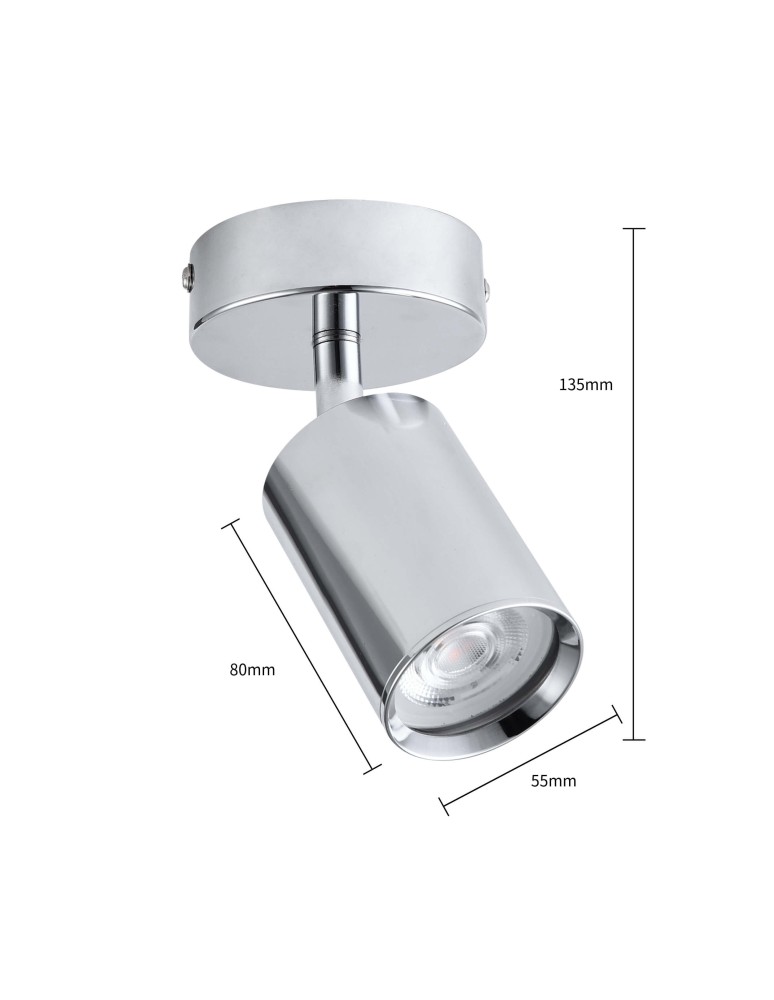 Bathroom ceiling lamps - Light Prestige Belize 1 spot chrome IP44 1xGU10 LP-734/1W CH - product kolory-swiatla.pl 3