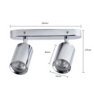 Bathroom ceiling lamps - Light Prestige Belize 2 spot chrome IP44 2xGU10 LP-734/2W CH - product 3