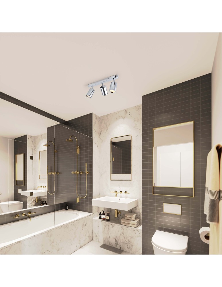 Bathroom ceiling lamps - Light Prestige Belize 3 spot chrome IP44 3xGU10 LP-734/3W CH - product kolory-swiatla.pl 2