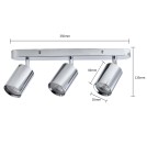 Bathroom ceiling lamps - Light Prestige Belize 3 spot chrome IP44 3xGU10 LP-734/3W CH - product 3