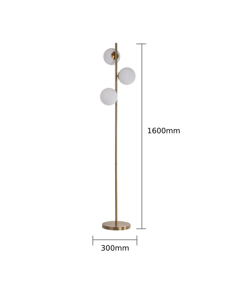 Floor lamps spheres - Light Prestige Dorado 3xE14 gold standing lamp LP-002/3F - product kolory-swiatla.pl 3