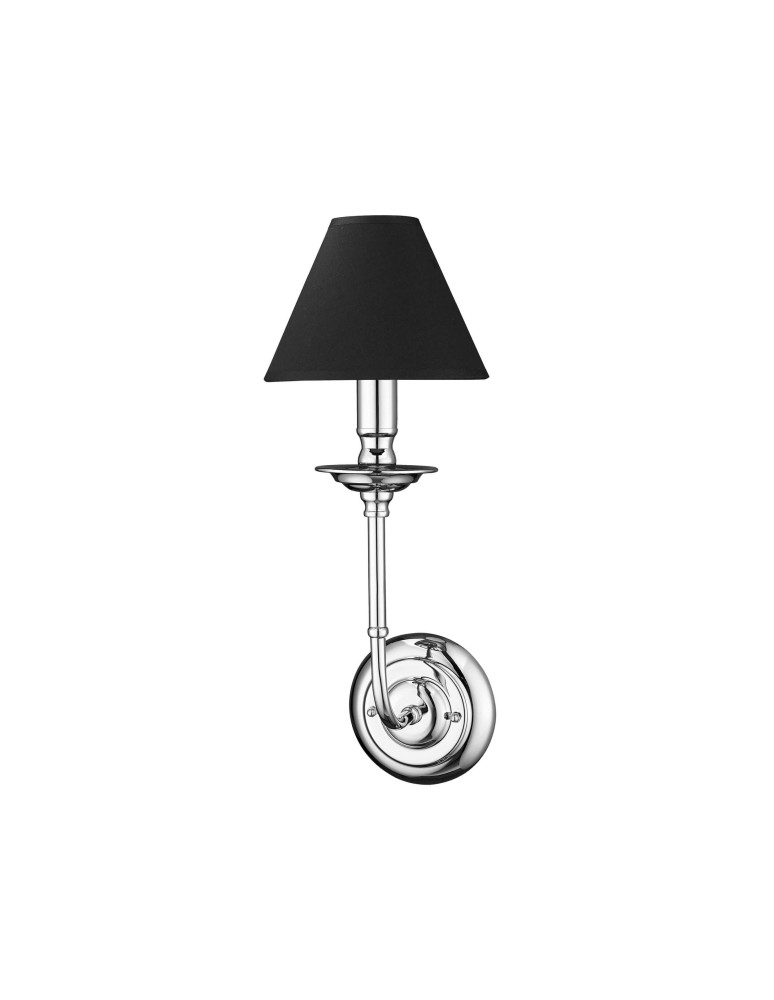 Wall lamps with lampshade - Light Prestige Glamour Wall lamp E14 1x40W silver/black LP-979/1W - product kolory-swiatla.pl 1