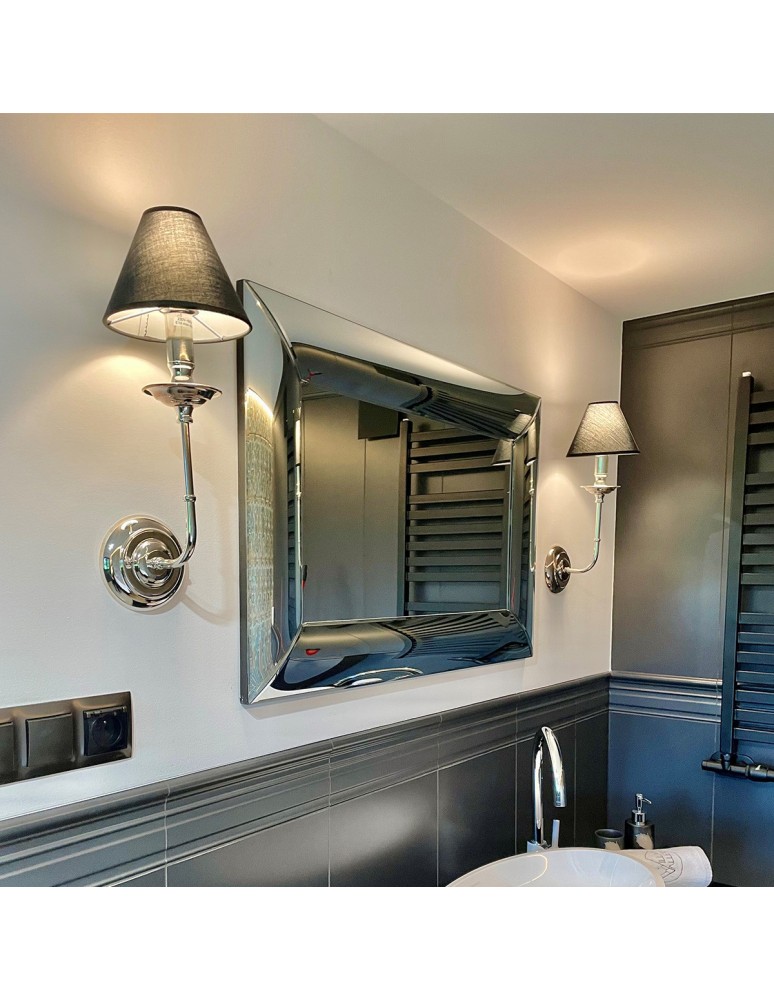 Wall lamps with lampshade - Light Prestige Glamour Wall lamp E14 1x40W silver/black LP-979/1W - product kolory-swiatla.pl 2