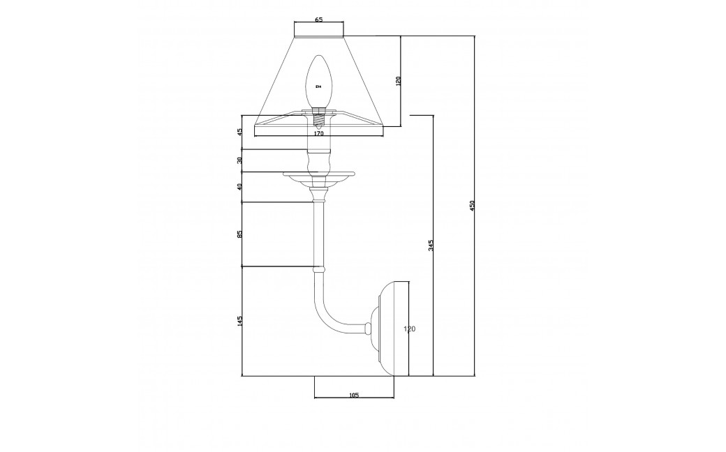 Light Prestige Glamour Kinkiet E14 1x40W srebrny/czarny LP-979/1W