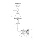 Wall lamps with lampshade - Light Prestige Glamour Wall lamp E14 1x40W silver/black LP-979/1W - product 8