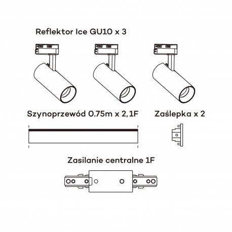 Light Prestige Ice SET 1F biały GU10 biały LP-732 3W WH SET