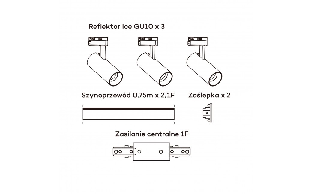 Light Prestige Ice SET 1F biały GU10 biały LP-732 3W WH SET