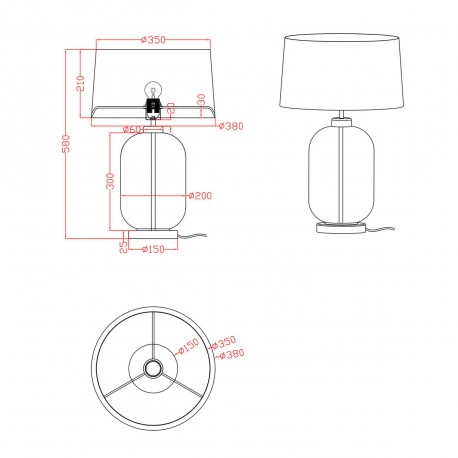 Light Prestige Amur lampa stołowa transparentna 1xE27 LP-919/1T transparent