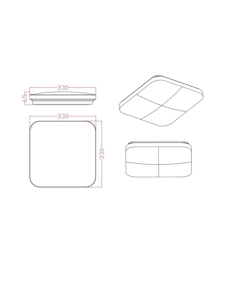 Square plafonds - Light Prestige Babylon square plafond small 4000K black xLED LP-335/1C S 4BK square - product kolory-swiatla.pl 8