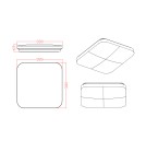 Square plafonds - Light Prestige Babylon medium 4000K black LED LP-335/1C M 4BK square plafond. - product 8