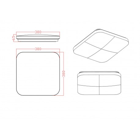 Light Prestige Babilon plafon kwadratowy średni 4000K czarny LED LP-335/1C M 4BK square