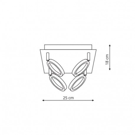 Light Prestige Carrara 4 plafon LED chrom LP-1864/4C