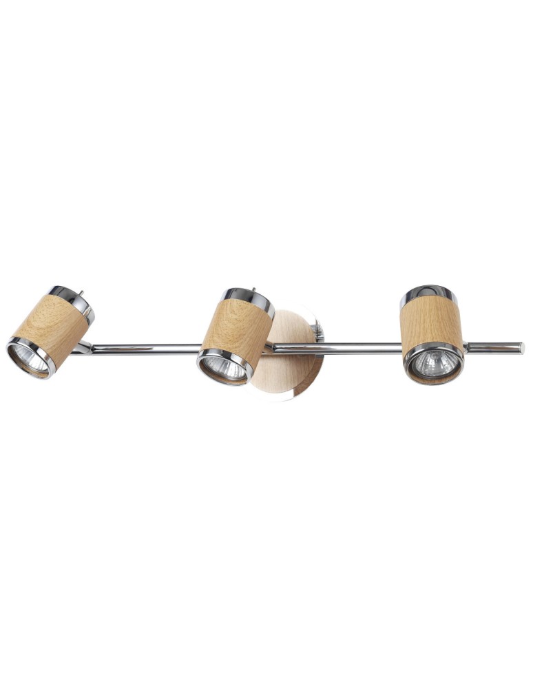 Wall lamps - Light Prestige Alba 3 wall lamp GU10 chrome, wood LP-774/3W - product kolory-swiatla.pl 1