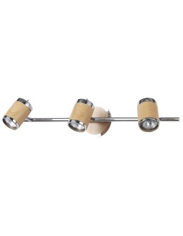 Light Prestige Alba 3 wall lamp GU10 chrome, wood LP-774/3W