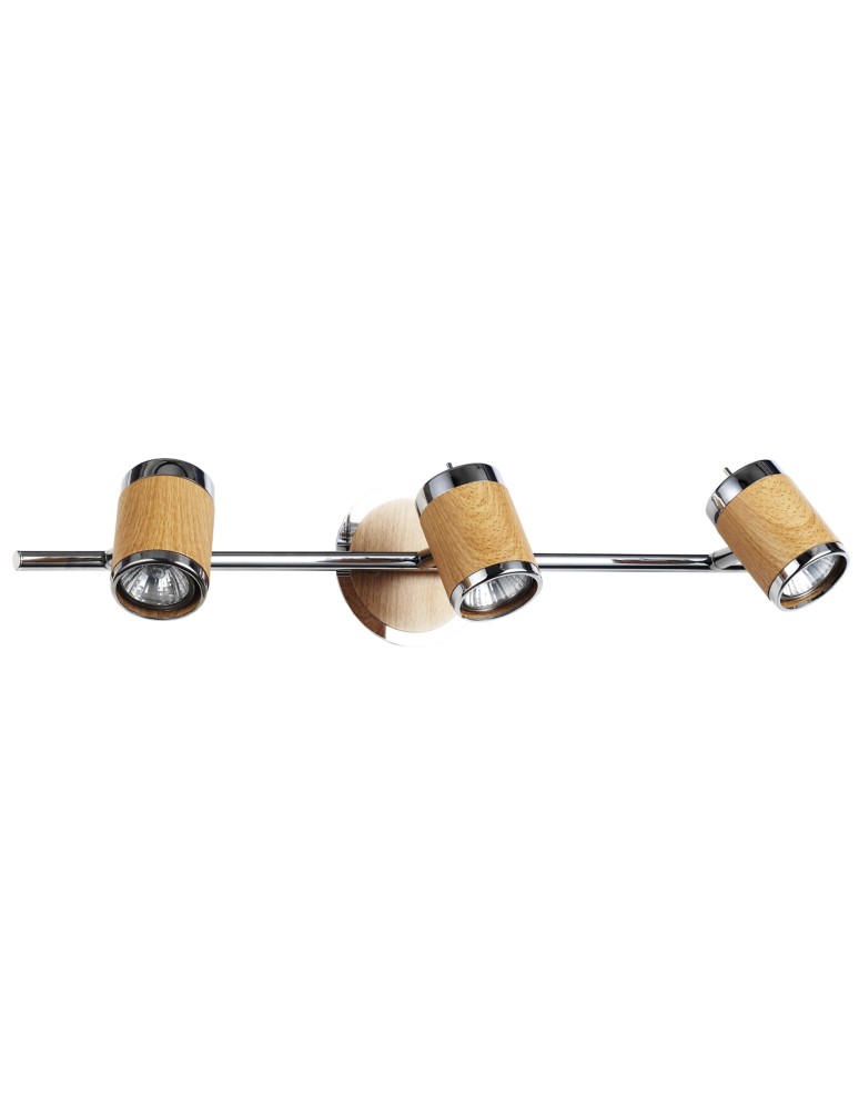 Wall lamps - Light Prestige Alba 3 wall lamp GU10 chrome, wood LP-774/3W - product kolory-swiatla.pl 4
