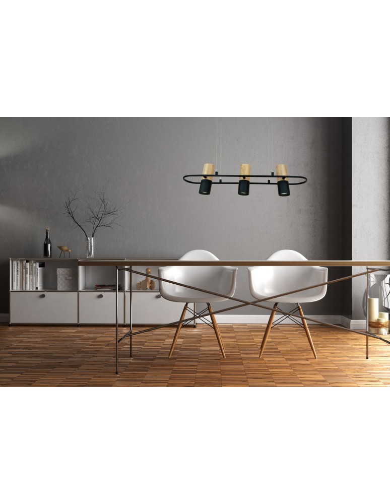 Pendant lamps - Light Prestige Bovino 3 pendant GU10 black/brown LP-1111/3P - product kolory-swiatla.pl 2