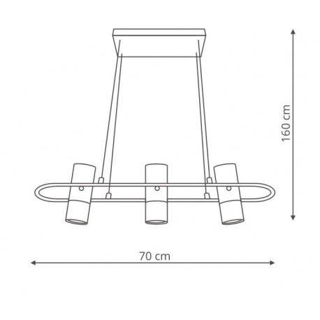 Light Prestige Bovino 3 wiszaca GU10 czarny/ brązowy LP-1111/3P