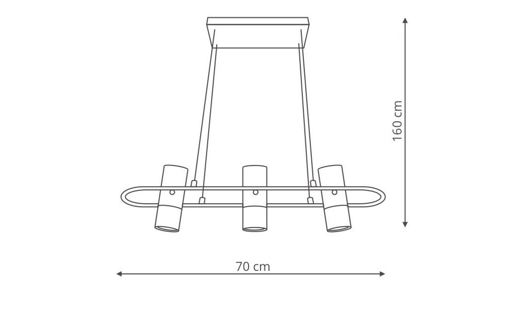 Light Prestige Bovino 3 wiszaca GU10 czarny/ brązowy LP-1111/3P