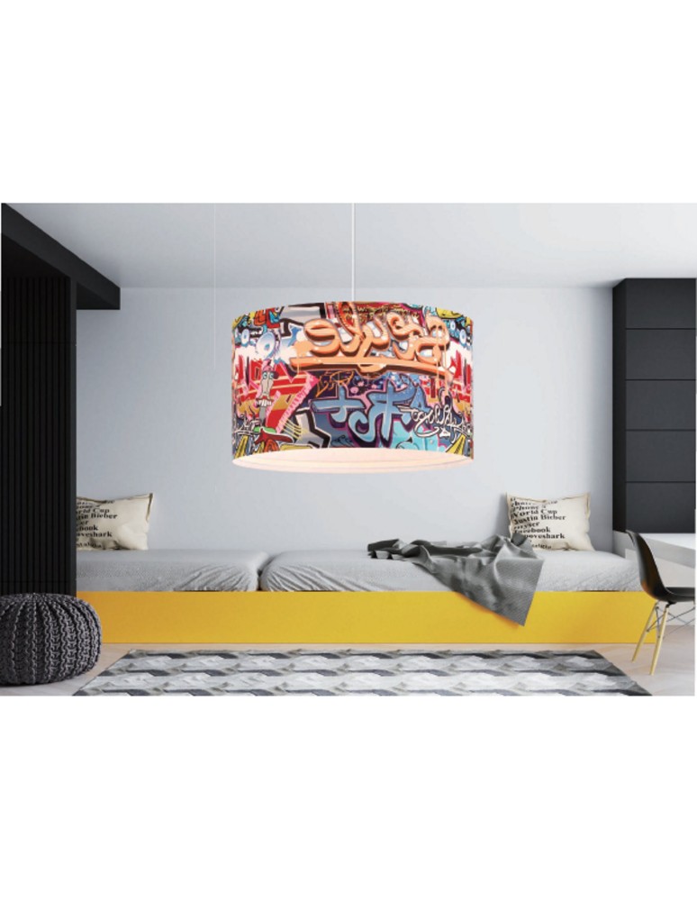 Children's pendant lamps - Light Prestige Graffiti Style Pendant Lamp LP-077/1P xE14 Multicolor/White - product kolory-swiatla.pl 3