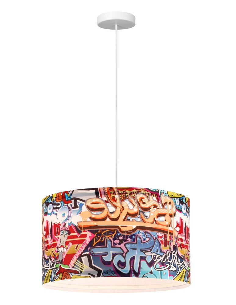 Children's pendant lamps - Light Prestige Graffiti Style Pendant Lamp LP-077/1P xE14 Multicolor/White - product kolory-swiatla.pl 5