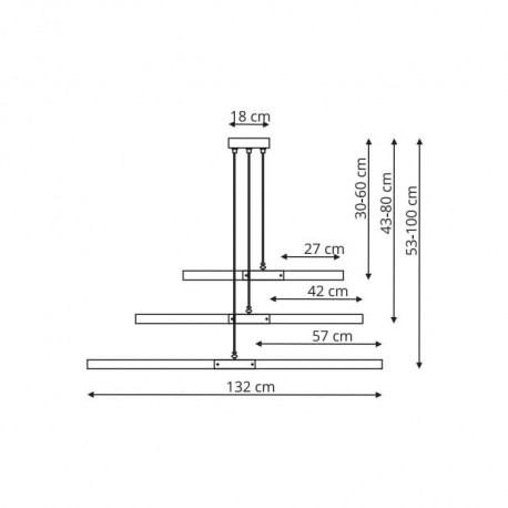 Light Prestige Lugano 3 wisząca LED brązowy/ czarny LP-2828/3P