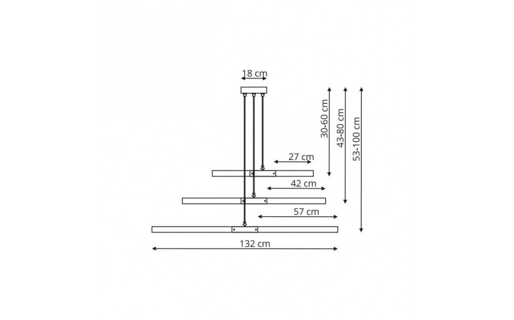 Light Prestige Lugano 3 wisząca LED brązowy/ czarny LP-2828/3P