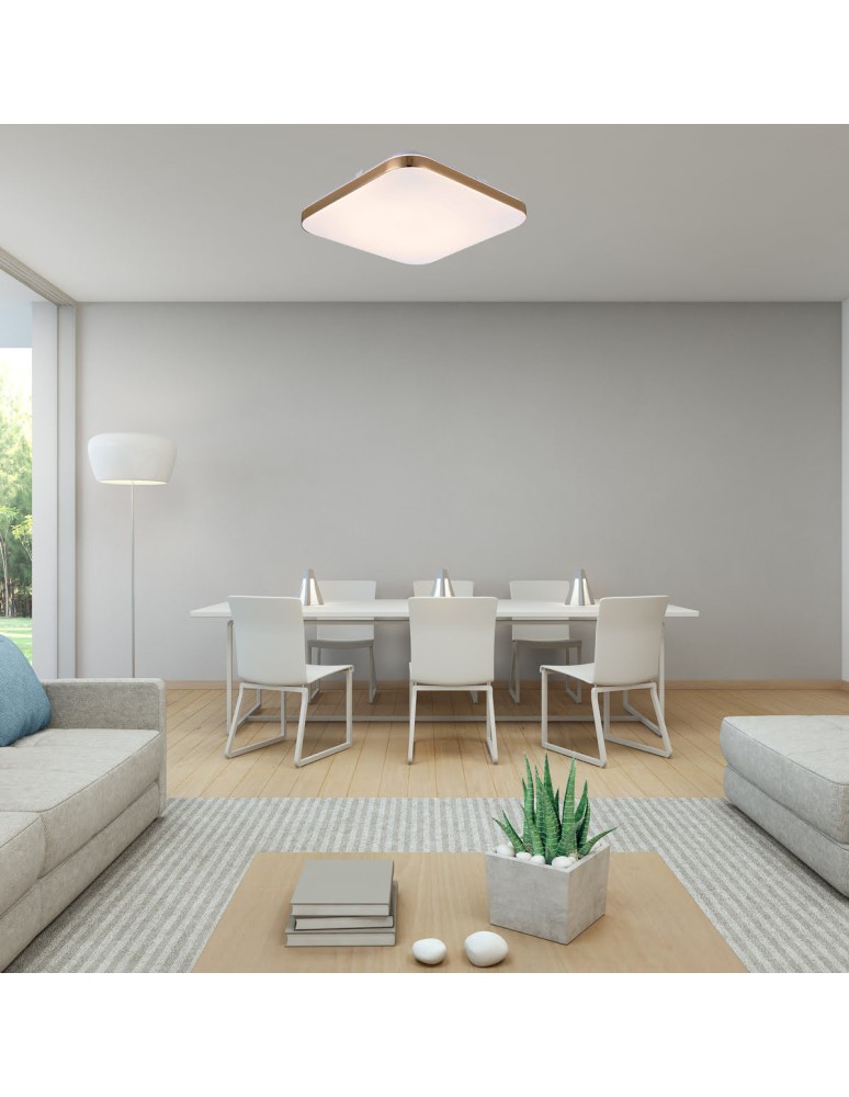 Square plafonds - Light Prestige Babylon square plafond medium 4000K gold xLED LP-335/1C M 4GD square - product kolory-swiatla.pl 3