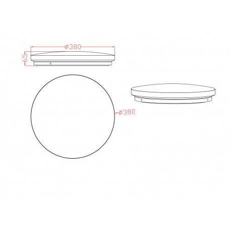 Light Prestige Babilon plafon okrągły średni 4000K czarny xLED LP-335/1C M 4BK