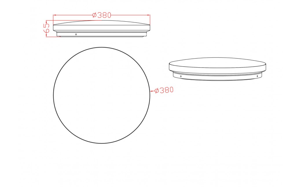 Light Prestige Babilon plafon okrągły średni 4000K czarny xLED LP-335/1C M 4BK