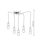 Pendant lamps spiders - Light Prestige Solesto pendant lamp 5xE27 black LP-90082/5P - product 4