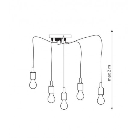 Light Prestige Lampa wisząca Solesto 5xE27 czarna LP-90082/5P