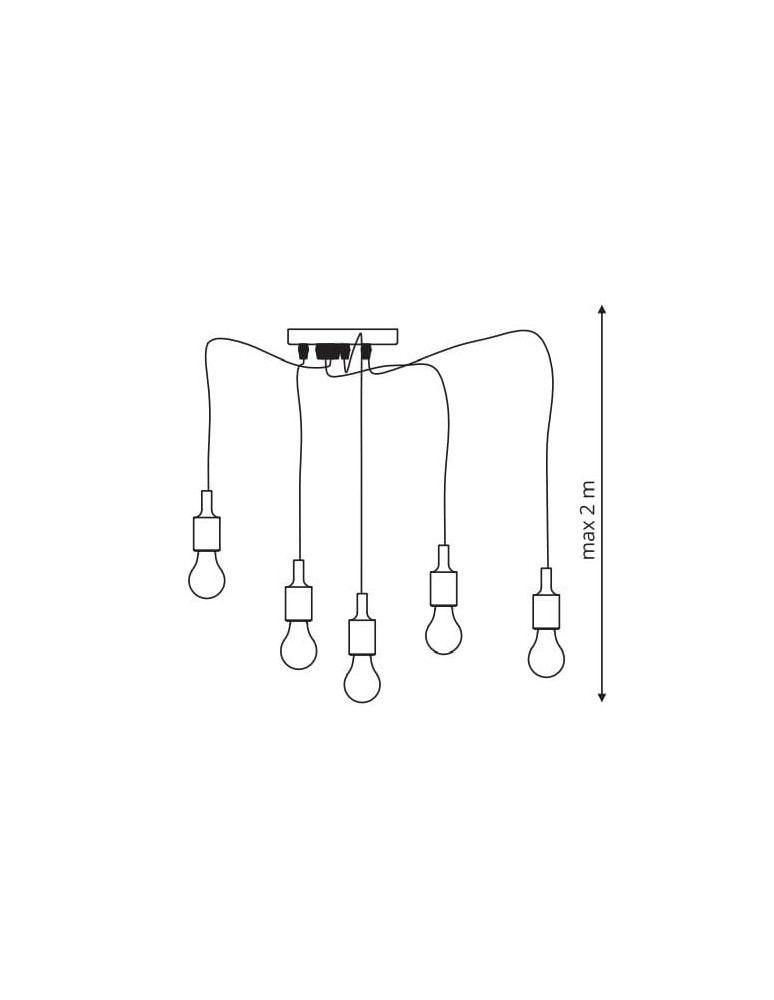 Pendant lamps spiders - Light Prestige Solesto pendant lamp 5xE27 black LP-90082/5P - product kolory-swiatla.pl 4